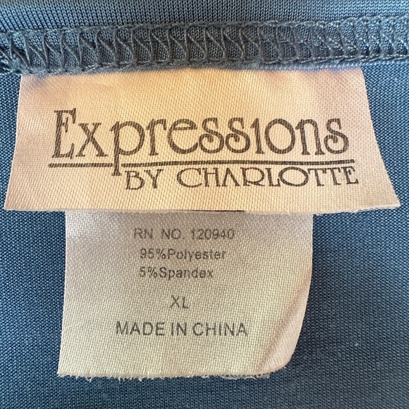 Expressions Blue Lace Embellished Top - Picture 5 of 5